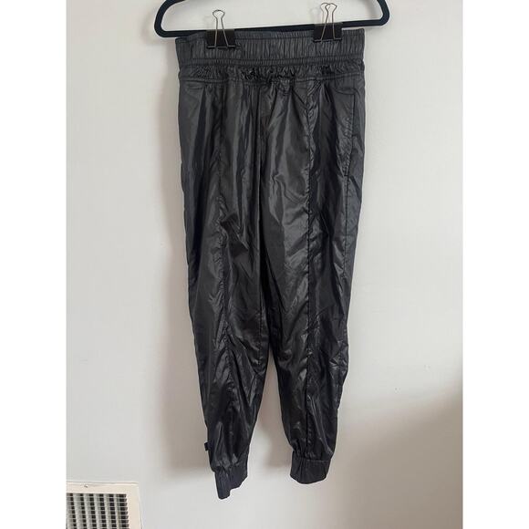 Nike Windbreaker Pants Women S Black Nylon Swoosh Logo Joggers Track - Picture 1 of 7